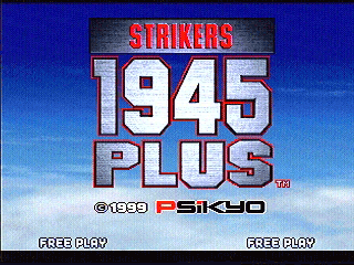 Strikers 1945 Plus - Title Screen