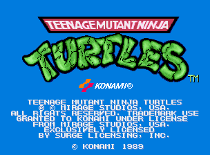 Teenage Mutant Ninja Turtles arcade - title